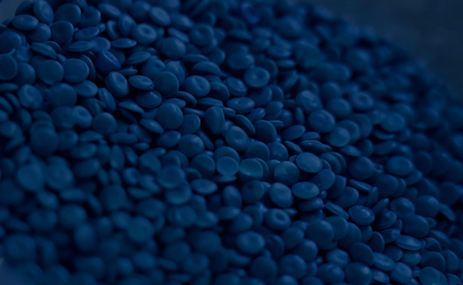 Plastic granulate in closeup