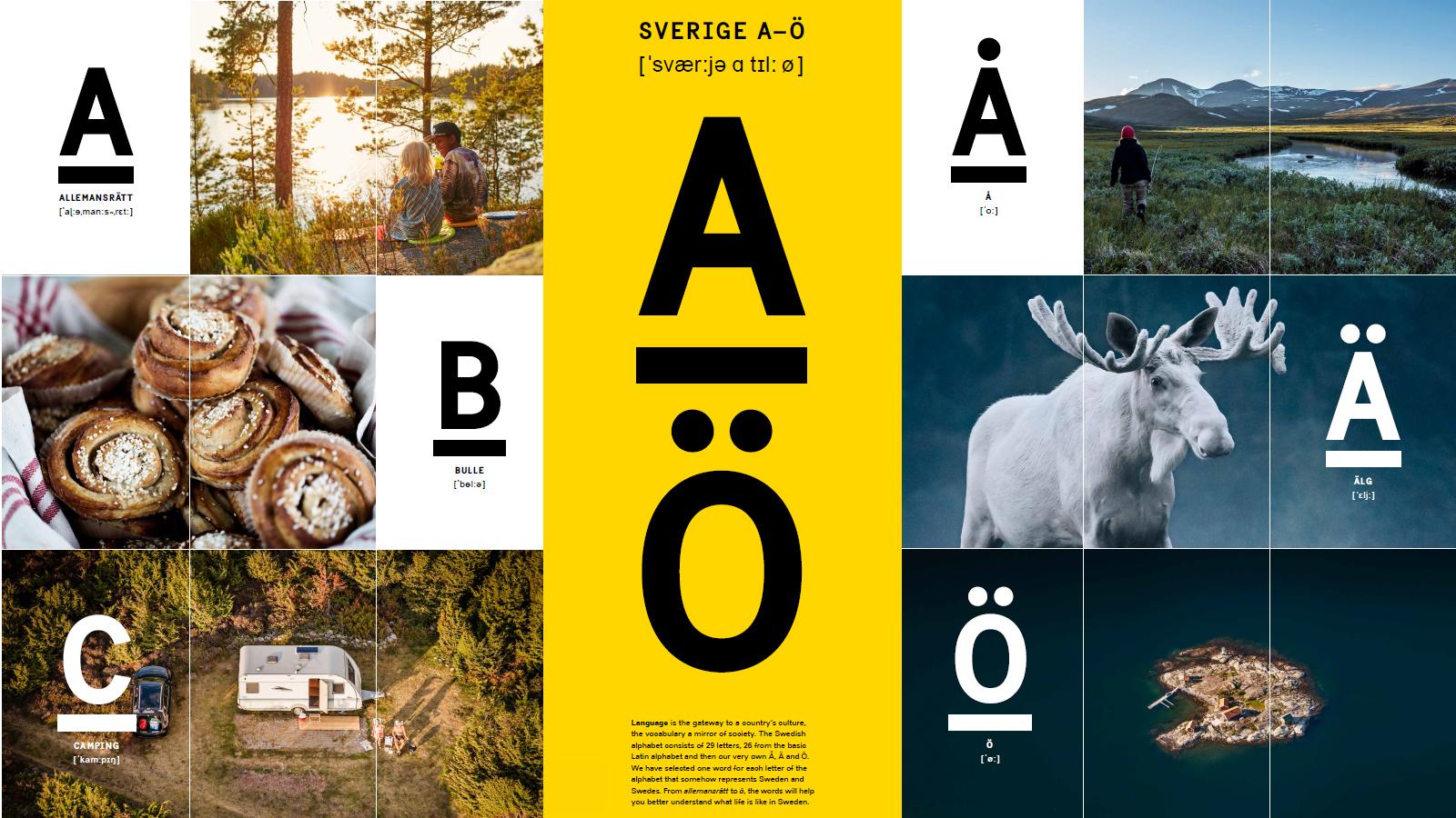 Representing Sweden via letters in the Alphabet. 