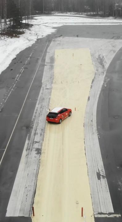 A car on a skidpan