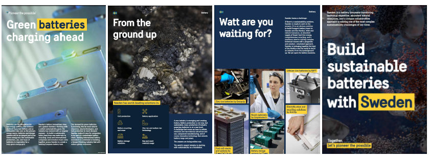 Posters about batteries.