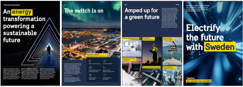 Four posters about the energy sector.